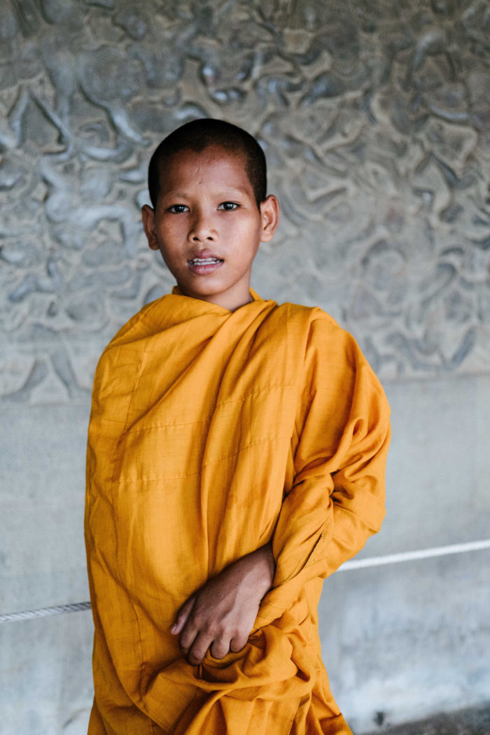 Portrait Cambodian monk, Angor Wat