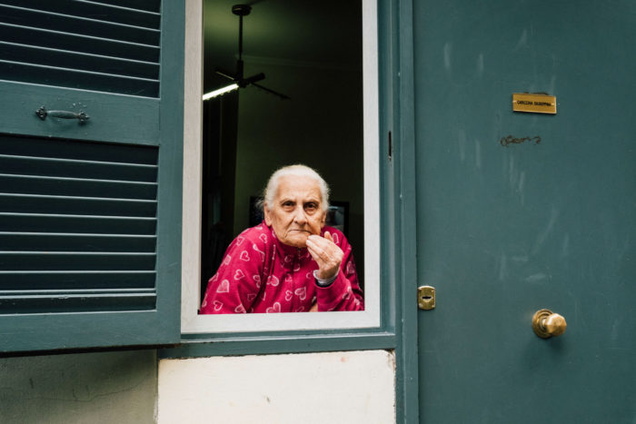 Travel photography in Naples, Italy, grandma