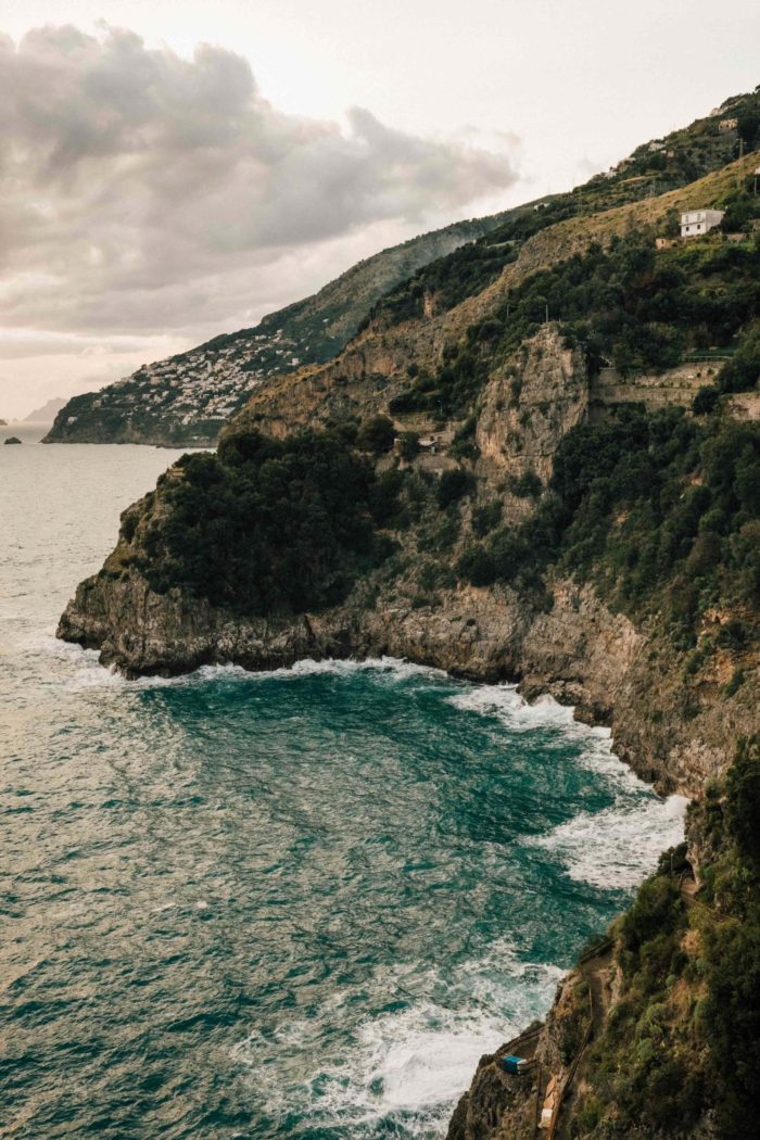 Travel photography in Amalfi, Italy, Adriatic sea cliff
