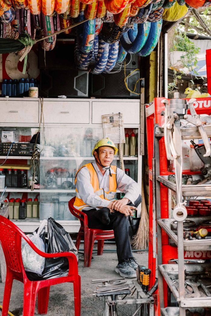 Travel photography, Ho Chi Minh City, Vietnam, construction worker