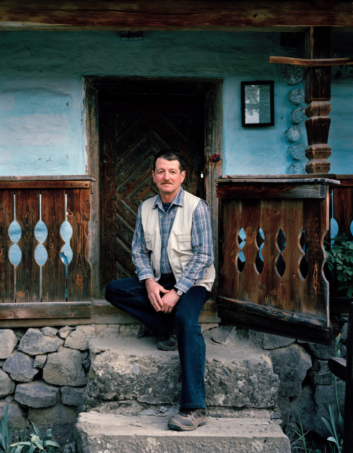 Portrait of man in Ukraine village
